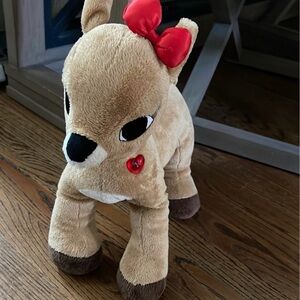 Clarice Reindeer Build A Bear 15” reindeer w/ Blinking Heart Light Rudolph